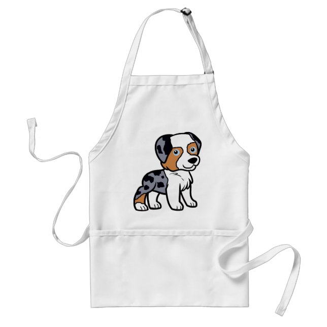 Tablier dessin animé aussie blue merle (Devant)
