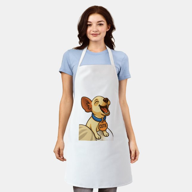 Tablier Dessin animé de Chihuahua mignon qui baille (Porté)