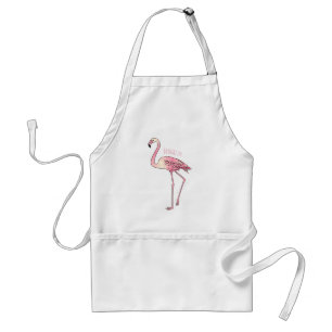 Tablier dessin animé d'oiseau Flamant rose