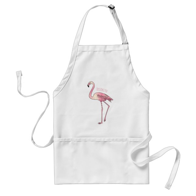 Tablier dessin animé d'oiseau Flamant rose (Devant)