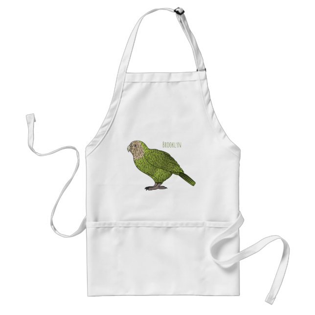 Tablier dessin animé d'oiseaux de Kakapo (Devant)
