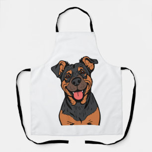 Tablier Dessin animé Rottweiler heureux - Chien mignon et