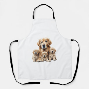 Tablier Dessin crayon couleur d'un Golden Retriever. Essen