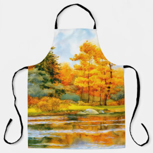Tablier Dessin d'aquarelle coloré et vif dessiné à la main