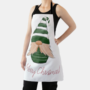 Tablier Dessin d'aquarelle gnome de Noël