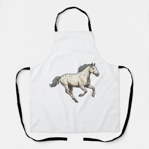 Tablier Dessin de cheval Appaloosa courant gravé vintage_1
