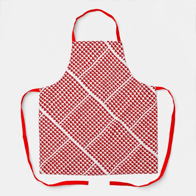 Tablier Dessin de cœurs diagonaux (Recto)