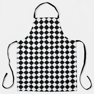 Tablier Dessin de drapeau à damier noir et blanc