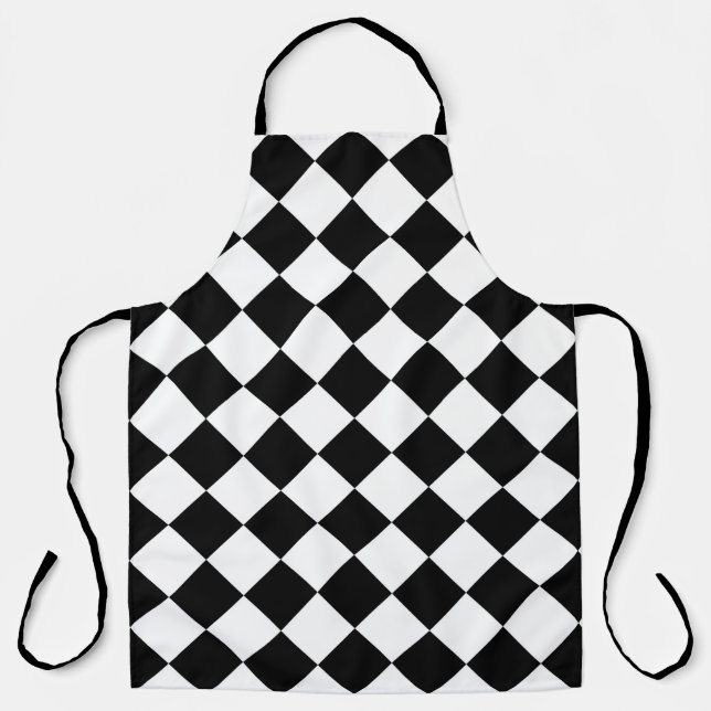 Tablier Dessin de drapeau à damier noir et blanc (Recto)