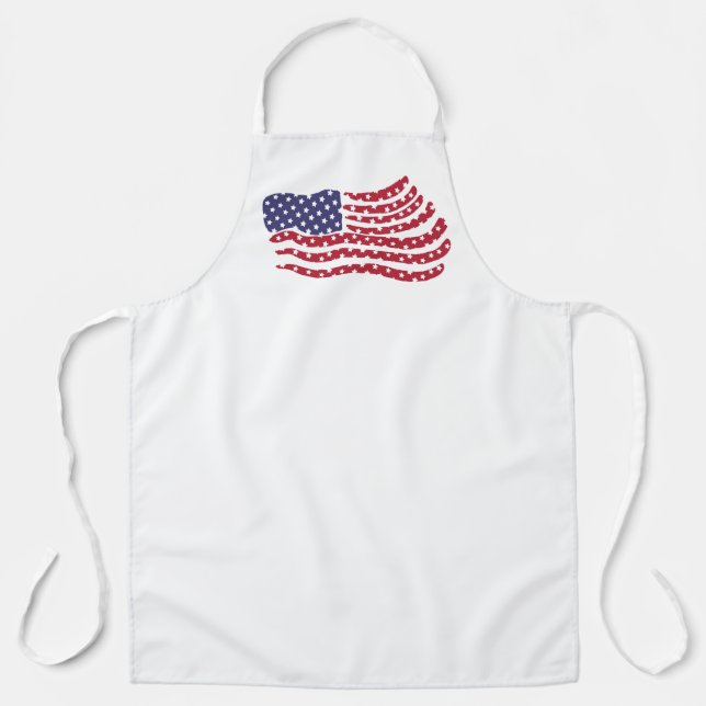 Tablier Dessin de drapeau bleu blanc rouge (Recto)