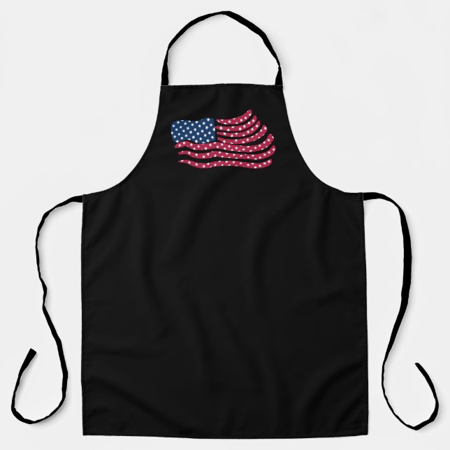 Tablier Dessin de drapeau rouge blanc et bleu (Recto)