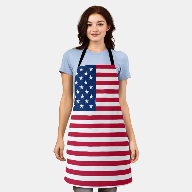 Tablier Dessin de fierté du drapeau américain USA (Porté)