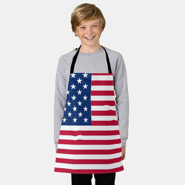 Tablier Dessin de fierté du drapeau américain USA (Porté)