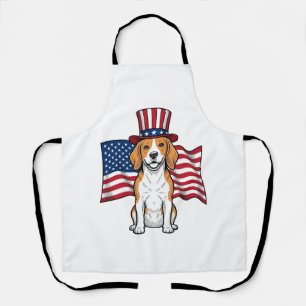 Tablier Dessin de gravure vintage de drapeau de chien Beag