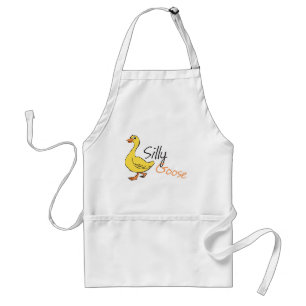 Tablier Dessin de la main jaune dessiné sur l'oie bestiale