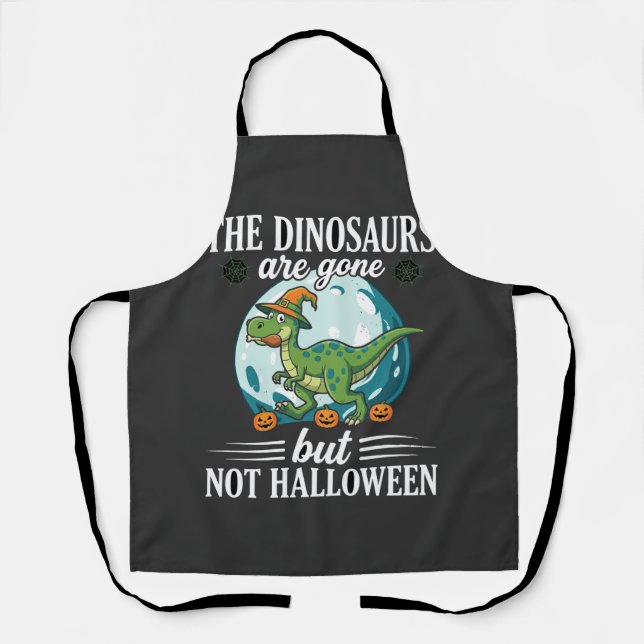 Tablier Dessin de sorcière d'Halloween de dinosaure drôle (Recto)