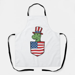 Tablier Dessin de T-shirt vintage de poche de dinosaure pa