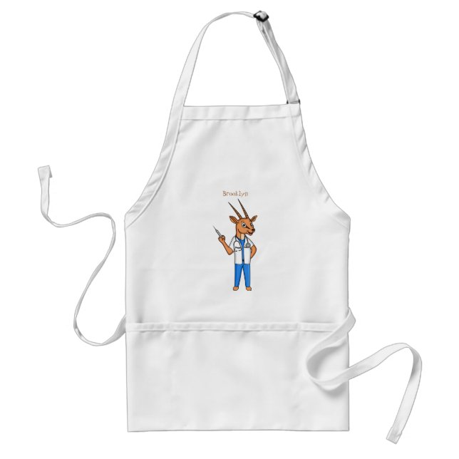 Tablier Dessin du médecin de l'antilope Cute Gemsbok (Devant)