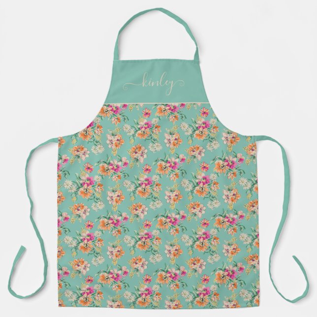 Tablier Dessin floral brillant (Recto)
