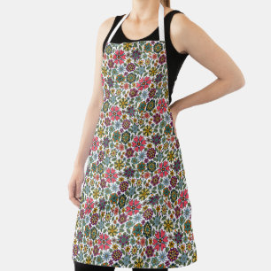Tablier Dessin floral rétro moderne, motif sans couture Ar
