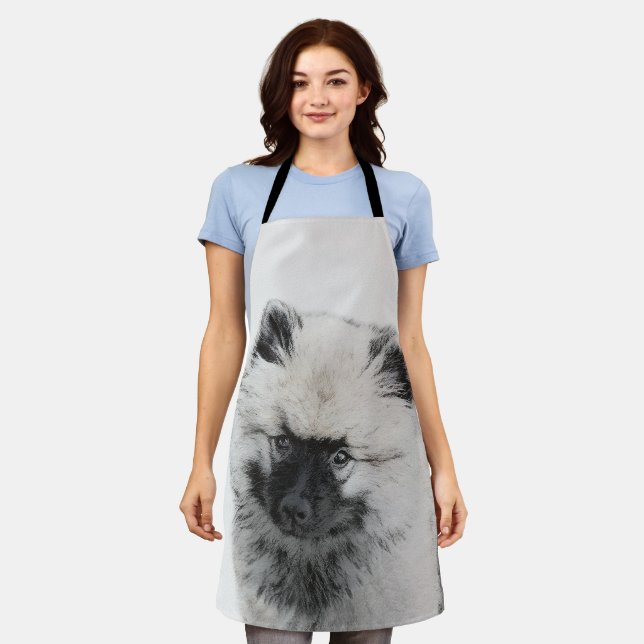 Tablier Dessin Keeshond Chiot - Joli dessin original Chien (Porté)