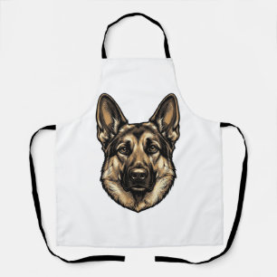 Tablier Dessin vectoriel de chien de berger à gravure vint