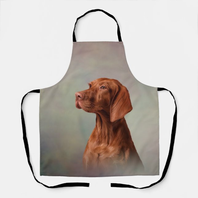 Tablier Dessiner un Pointeur Vizsla drôle (Recto)