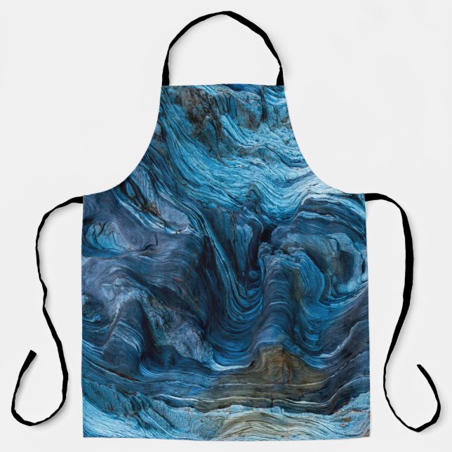 Tablier Détail d'une roche avec des variantes de bleu. Roc (Recto)