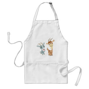 Tablier Deux Jolies chèvres caricaturales Apron