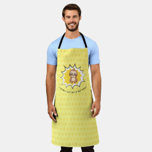 Tablier Devis drôle personnalisé   Jaune Polka Dot Sloth