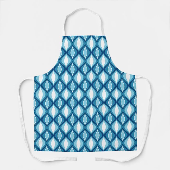 Tablier Diamants Modernes Du Milieu Du Siècle, Blues Denim (Recto)