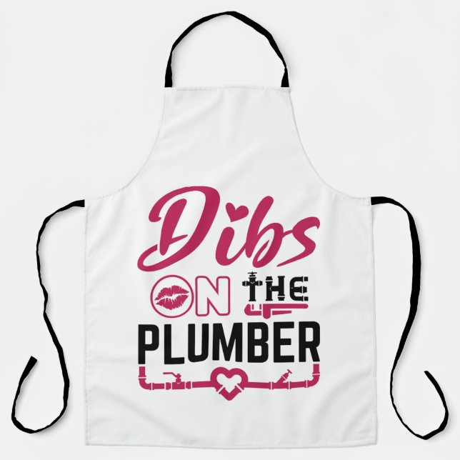 Tablier Dibs sur le plombier (Recto)