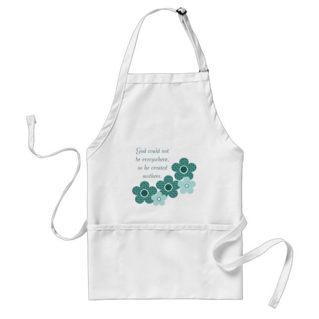 Tablier Dieu Créé Mères Motifs Fleur Apron, Turquoise (Devant)