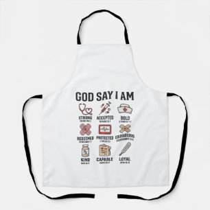 Tablier Dieu dit que je suis infirmière Foi Design de grav