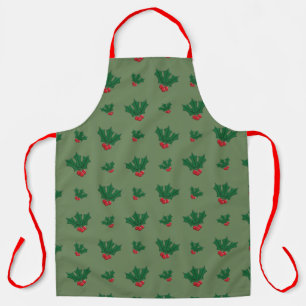 Tablier d'impression à motif holly de Noël