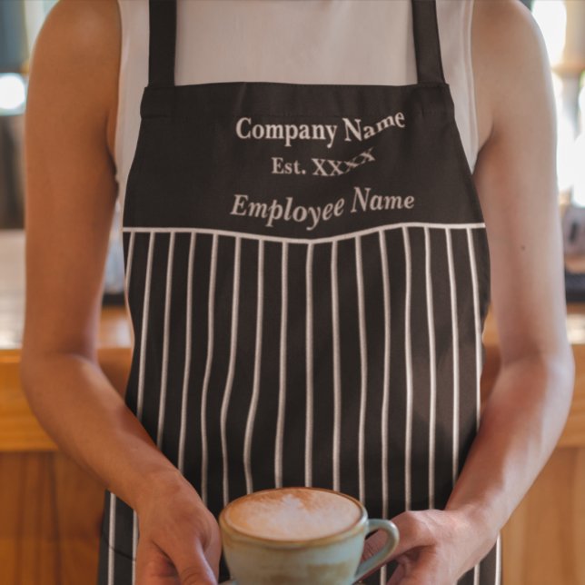 Tablier d'impression noir et gris rayé (Créateur téléchargé)