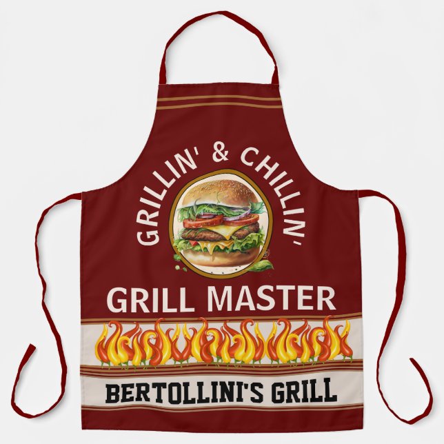 Tablier d'impression recto verso Grillin' et Chill (Recto)