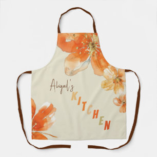 Tablier d'impression tout-en-un Floral Orange pers