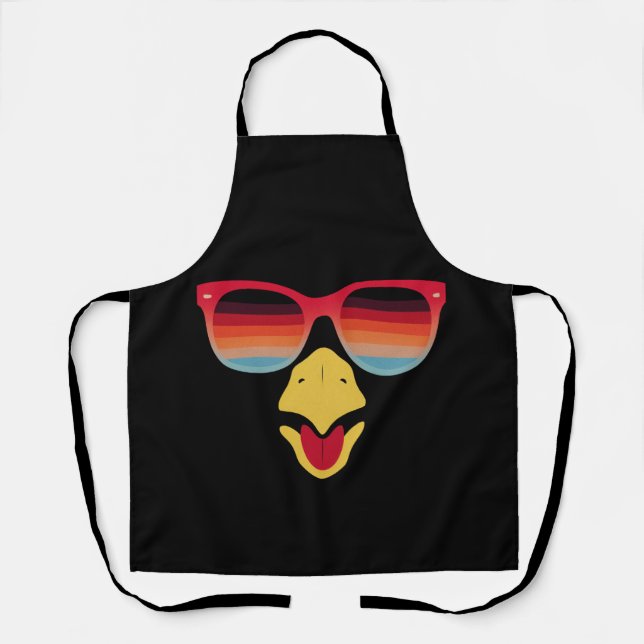 Tablier Dinde Cool Avec Lunettes De Soleil Thanksgiving Ga (Recto)