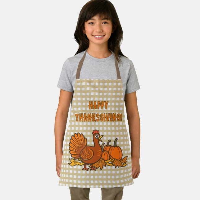 Tablier Dinde de campagne Citrouilles Joyeux Thanksgiving! (Insitu)