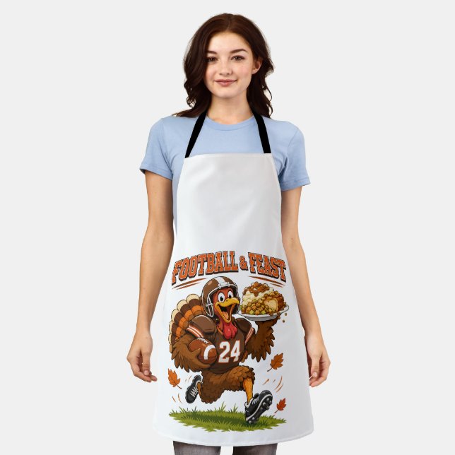Tablier Dinde de football & festin (Porté)