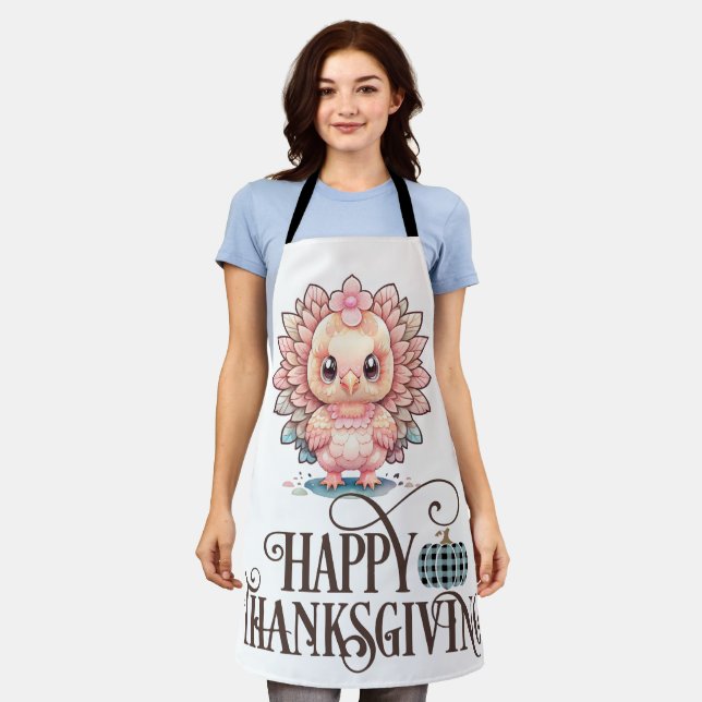 Tablier Dinde de Thanksgiving mignonne (Porté)