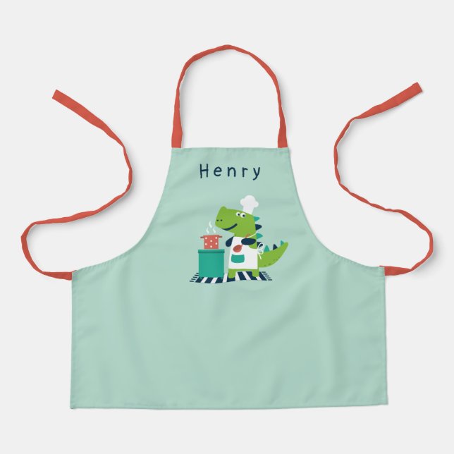 Tablier Dino Chef Apron Avec Nom (Recto)
