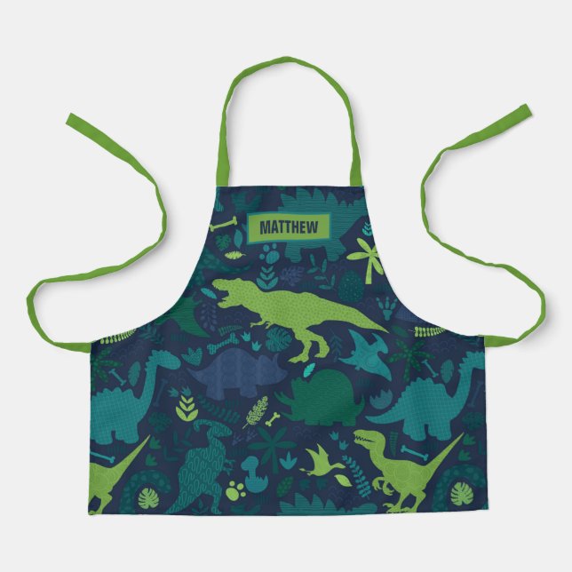 Tablier Dino Doodle Silhouettes Enfants Dinosaur (Recto)