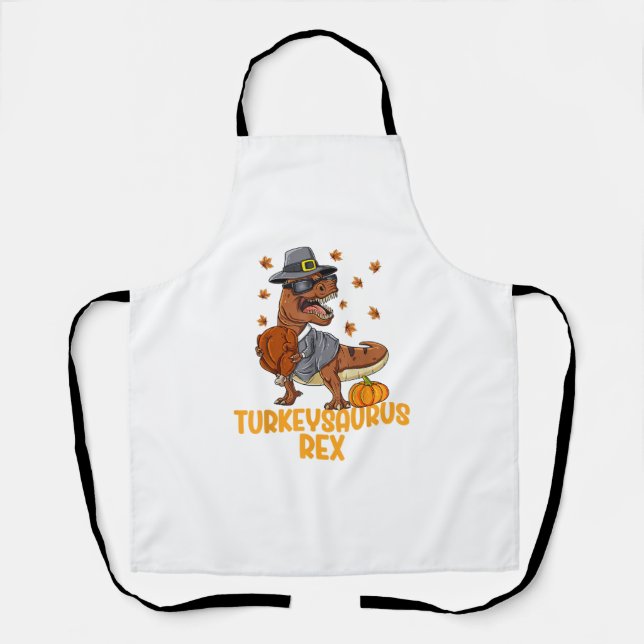 Tablier Dinosaur Thanksgiving Boys Turkey Saurus T rex Kid (Recto)