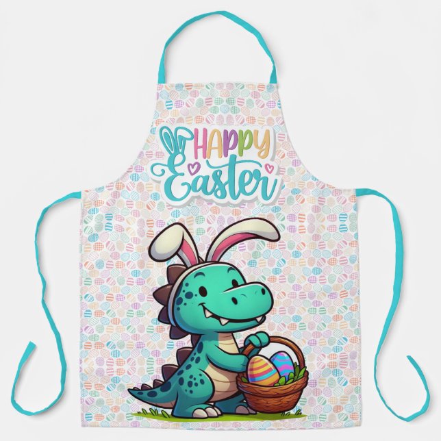 Tablier Dinosaure de lapin de Pâques (Recto)