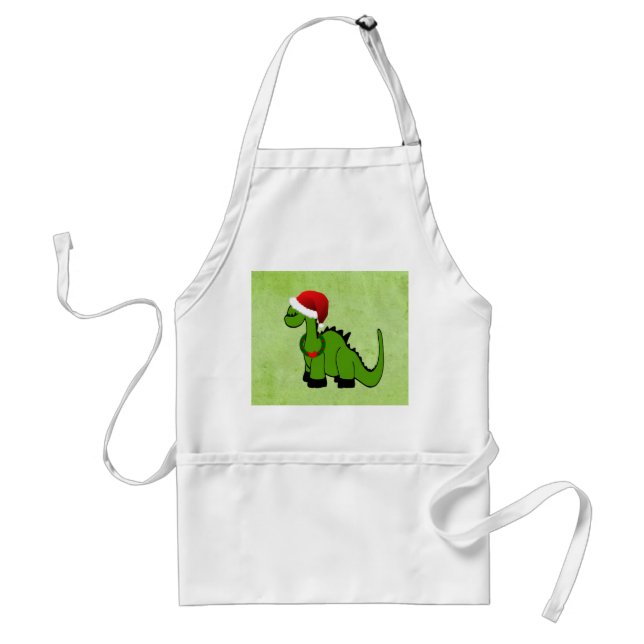 Tablier Dinosaure de Noël (Devant)