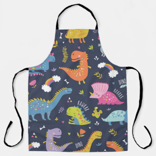 Tablier Dinosaures pour enfants : Motif Vintage coloré