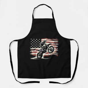 Tablier Dirt Bike American Flag Motocross Biker Vintage US