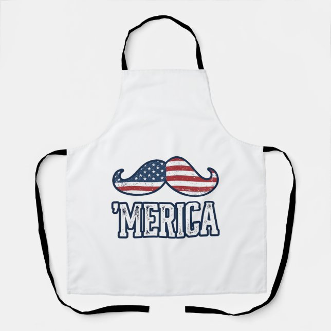 Tablier Distressed America Mustache Patriotic Vector Desig (Recto)